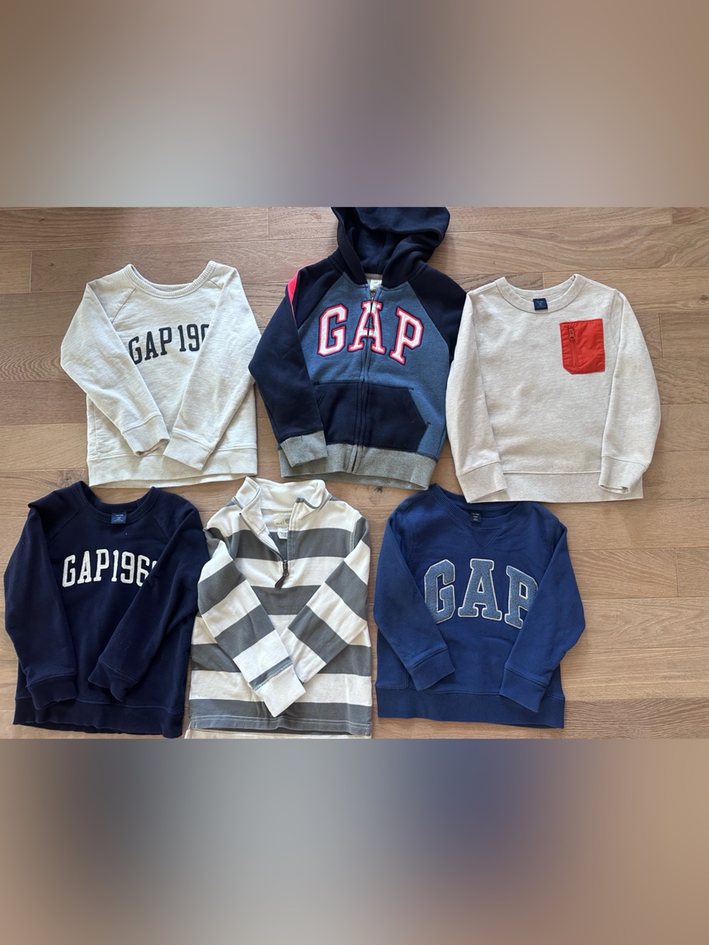 GAP Kids Mixed Sweatshirt Bundle - Navy, Gray, Cream, Red